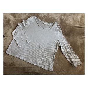 Vince white and blue striped 3/4 tee - great condition